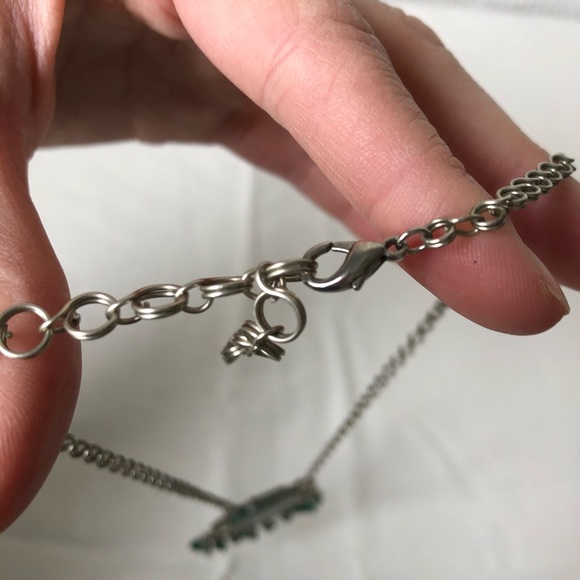 Speckled Turquoise and Silver Boho Style Necklace - Picture 5 of 5